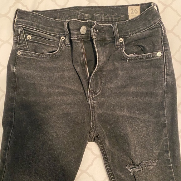We the free mid rise ripped skinny ankle jean washed black denim - Picture 3 of 3